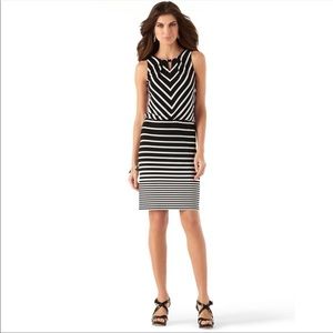 White House Black Market Striped Blouson Dress